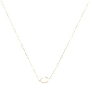 MAYA BRENNER DESIGNS
14K Asymmetrical Letter 'C' Station Necklace